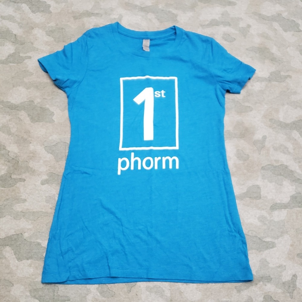 1st Phorm Top Womens Small Blue Short‎ Sleeve Gym Fitness